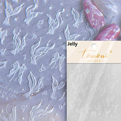 Little Red Fish Jelly Summer Goldfish Carp Ocean Beach Mermaid Sea Shiny Small Koi Soft Relief Nail Art Stickers Manicure Decals (ONLINE ORDER ONLY)