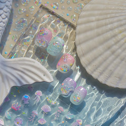Infauna Jellyfish Conch Shell Starfish Octopus Coral Polypite Wishing Bottle Sea Self Adhesive Nail Art Stickers Manicure Decals (ONLINE ORDER ONLY)