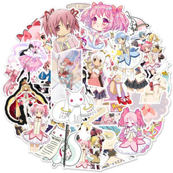 Madoka Magica Anime Stickers: 10/30/50pcs Waterproof PVC Decals for Laptop, Phone, Motorcycle, Suitcase, DIY Toys (Online Order Only)