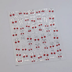 Lovely Red Seductive Strawberry Line Bowknot Love Heart Star Jelly Cherry Delicate Self Adhesive Nail Art Sticker Manicure Decal (ONLINE ORDER ONLY)