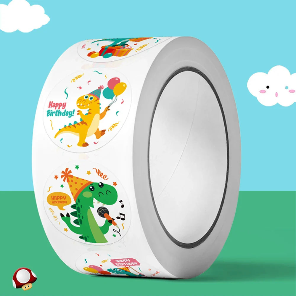 100-500pcs Round Dinosaur Stickers For Kids Teacher Reward Stickers School Supplies Animal Incentive 1inch Stationery Stickers (ONLINE ORDER ONLY)