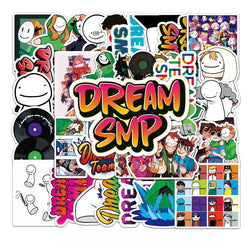 Dream SMP Cartoon Stickers (50pcs) for Luggage, Water Bottles, Phones, Laptops, Scooters, Refrigerators (Online Order Only)