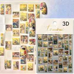 Red Plum Blossom Flower Chinese 3D Self Adhesive Nail Art Decoration Stickers Cheongsam Iris Lily Lotus Vase 5D Manicure Decals (ONLINE ORDER ONLY)