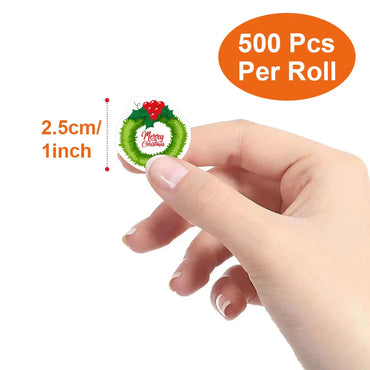 100-500pcs Heterotypic Christmas Themed Elks Snowmans Santa Claus Bells Stickers 8 Designs DlY Graffiti Holiday Tag Stationery (ONLINE ORDER ONLY)