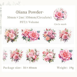 JIANQI 50mm PET Plant Flower Decorative Tape Scrapbooking Masking (Online Order Only)
