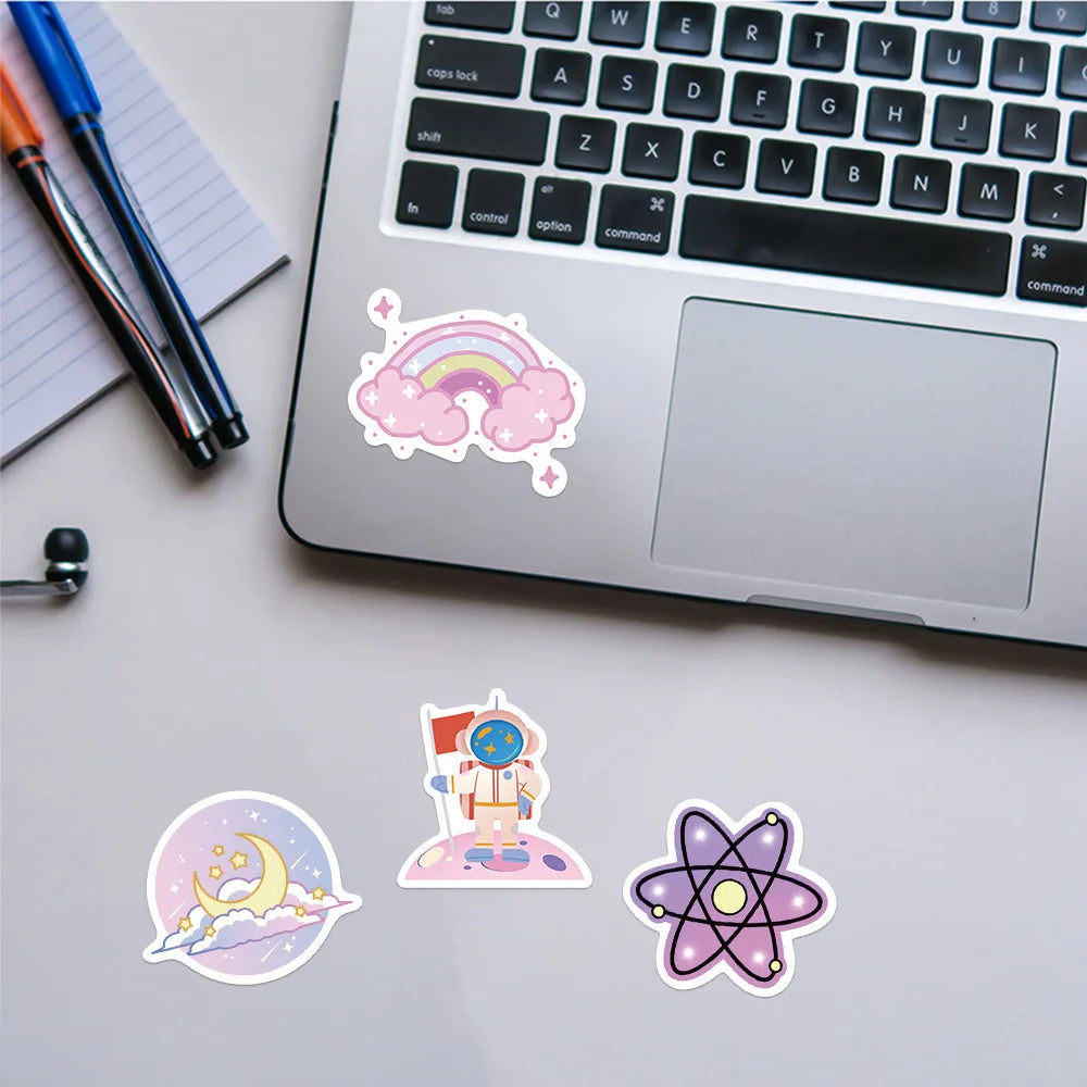 10/30/50PCS Cute Cartoon Dream Gradient Planet Outer Space Stickers For Kids Motorcycle Phone Fridge Notebook Wall Decals Toys (ONLINE ORDER ONLY)