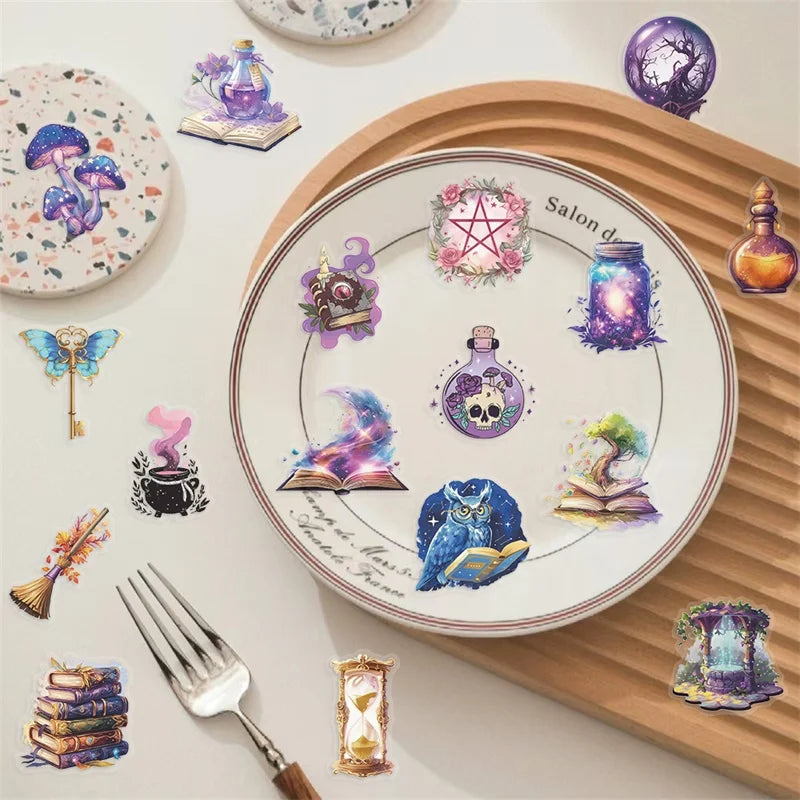50PCS Cartoon Magic World PET Sticker Aesthetic Transparent Decoration Scrapbooking DIY Hand Accounting Supplies for Kids (ONLINE ORDER ONLY)