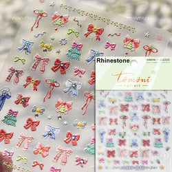 Shiny White Black Pink Bowknot Silk Ribbon Love Heart Charming Star Refined Lace Self Adhesive Nail Art Stickers Manicure Decals (ONLINE ORDER ONLY)