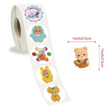 100-500pcs Cute Cartoon Animal Reward Stickers Funny Stationery Decals for Kids Toy DIY Phone Bottle Notebook Sealing Sticker (ONLINE ORDER ONLY)