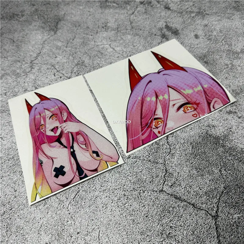Car Styling Stickers for Anime Peeker Hot Girl Eyes Decal Auto Motorbike Helmet Applique Vinyl Tape Window Tape (ONLINE ORDER ONLY)