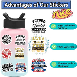 65PCS Funny Machinist Zip Tie Stickers Engineer Cartoon Decals Toy DIY Luggage Laptop Phone Car Bike Skateboard Sticker﻿ (ONLINE ORDER ONLY)