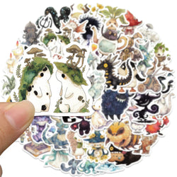 50pcs Weird Monsters Stickers Funny Cute Cartoon Fairy Tale Water Bottle Sticker Laptop Luggage Guitar Waterproof Vinyl Decals (Online Order Only)