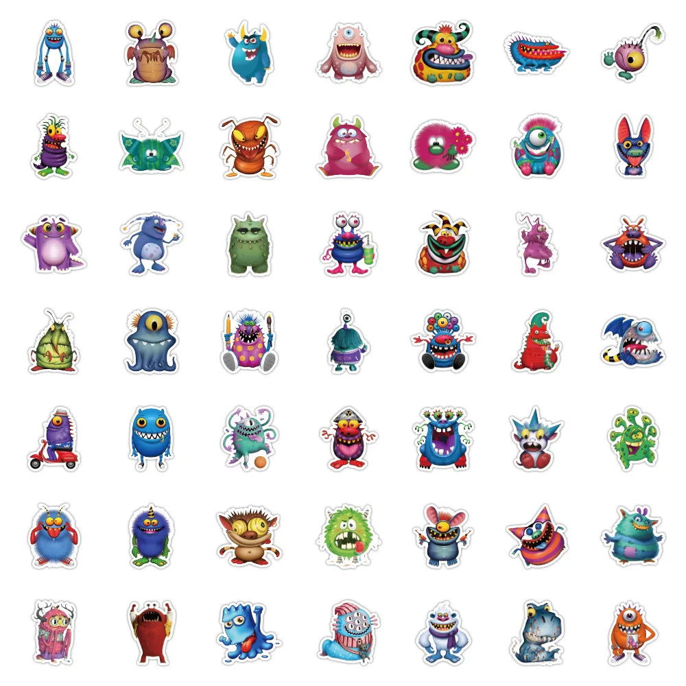 10/50Pcs Little Monster Stickers For Notebooks Stationery Kscraft Vintage Cute Sticker Craft Supplies Scrapbooking Material (Online Order Only)