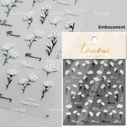 Retro Tulip Flowers Daisy Photo Frame Geometric Border Bowknot Butterfly Soft Relief Adhesive Nail Art Stickers Manicure Decals (ONLINE ORDER ONLY)