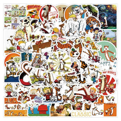 Calvin and Hobbes Cartoon Stickers Pack for Laptop, Phone, Scooter, Suitcase, Water Bottle, Stationery, Fridge (ONLINE ORDER ONLY)