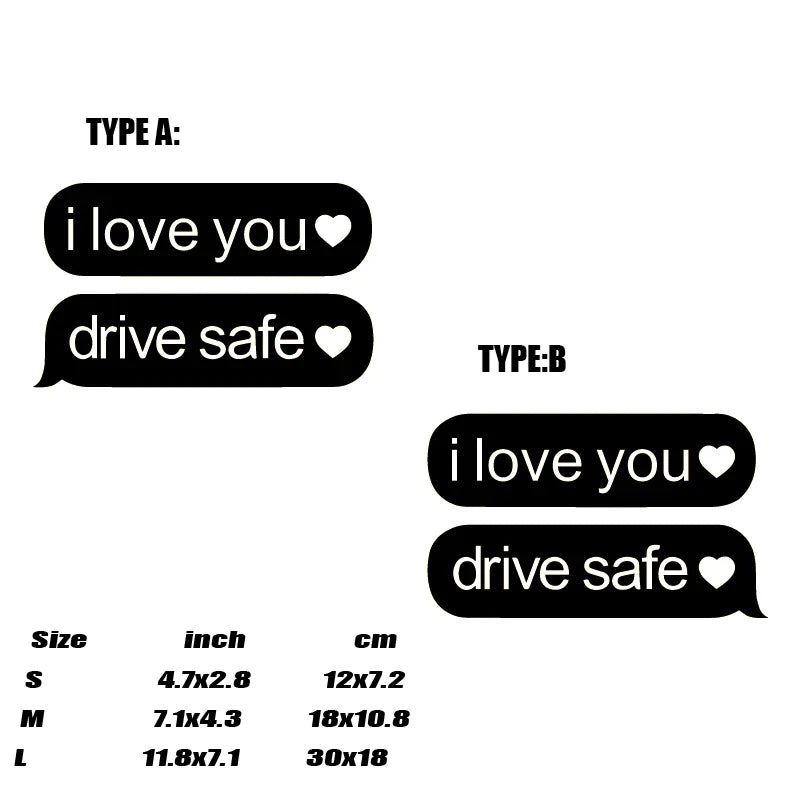 "drive safe"stickers,creative&funny High Quality And Durable Automobiles Exterior Accessories Self-adhesive Decals (ONLINE ORDER ONLY)