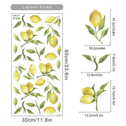 Watercolor Lemon Leaves Wall Decals Removable Vinyl Stickers Home Decor (ONLINE ORDER ONLY)