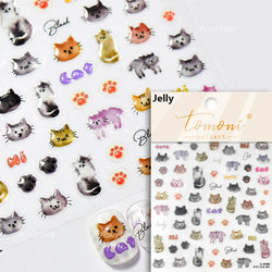 Small Animals Meeting Dog Cat Kitten Bowknot Cherry Butterfly Wreath Paw Star Hat Self Adhesive Nail Art Stickers Manicure Decal (ONLINE ORDER ONLY)