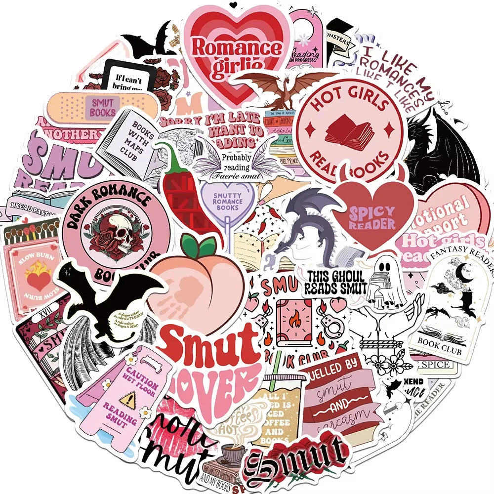 BOOKISH SMUTTY READING Stickers Decals DIY Skateboard Notebook Phone Laptop Car Waterproof (ONLINE ORDER ONLY)