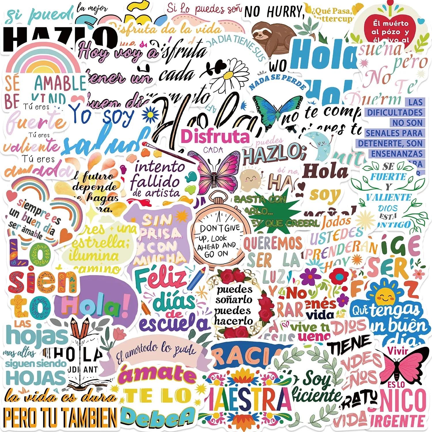 50pcs Inspirational Quote Stickers for Laptop, Study Room, Scrapbooking (Online Order Only)