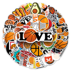 10/30/50PCS Cartoon Basketball Sports Stickers Graffiti iPad Helmet Car  DIY Personalized Wall Sticker Toys Decoration Wholesale (ONLINE ORDER ONLY)