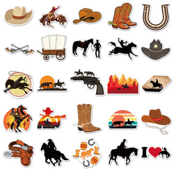 10/30/50pcs Anime Western Cowboy Cool Stickers Decals Motorcycle Luggage Laptop Phone Skateboard Car Fridge Waterproof Sticker (ONLINE ORDER ONLY)