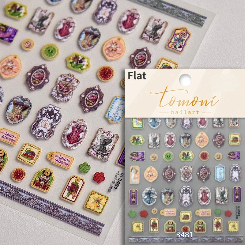 Hot Stamping Colourful Sunflower Starry Night Impressionism Embossment Adhesive Nail Art Sticker Shiny Rhinestone Manicure Decal (Online Order Only)