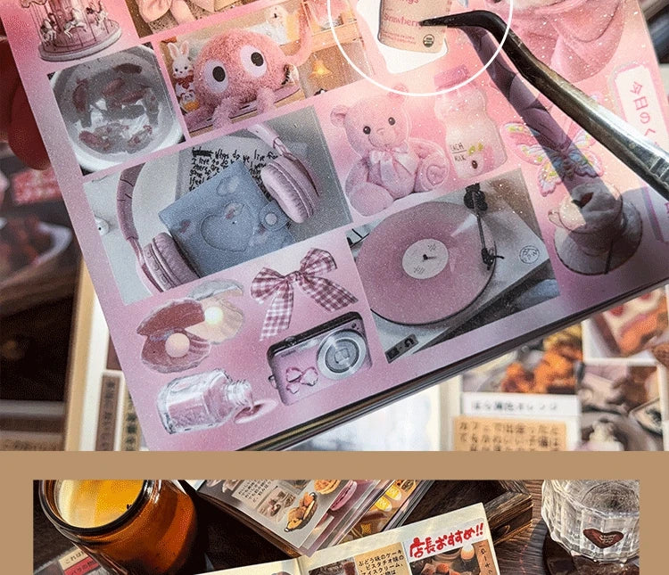 30 Pages Cute Y2K Japanese Food Cut Film Sticker Book Journal Handbook Scrapbooking Kawaii Decoration Sticker Gift (ONLINE ORDER ONLY)