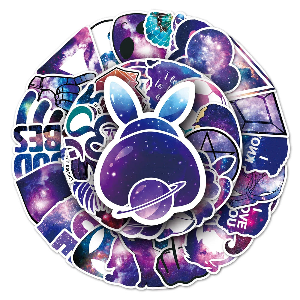 50Pcs Space Star Cartoon Waterproof Vinyl Stickers for Skateboard Snowboard (Online Order Only)