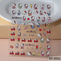 1pc 5D Pink/Black Hello Kitty Nail Art Stickers Anime Cartoon Japanese Cartoon KT Cat Manicure Decal Luxury DIY Nail Accessories (ONLINE ORDER ONLY)
