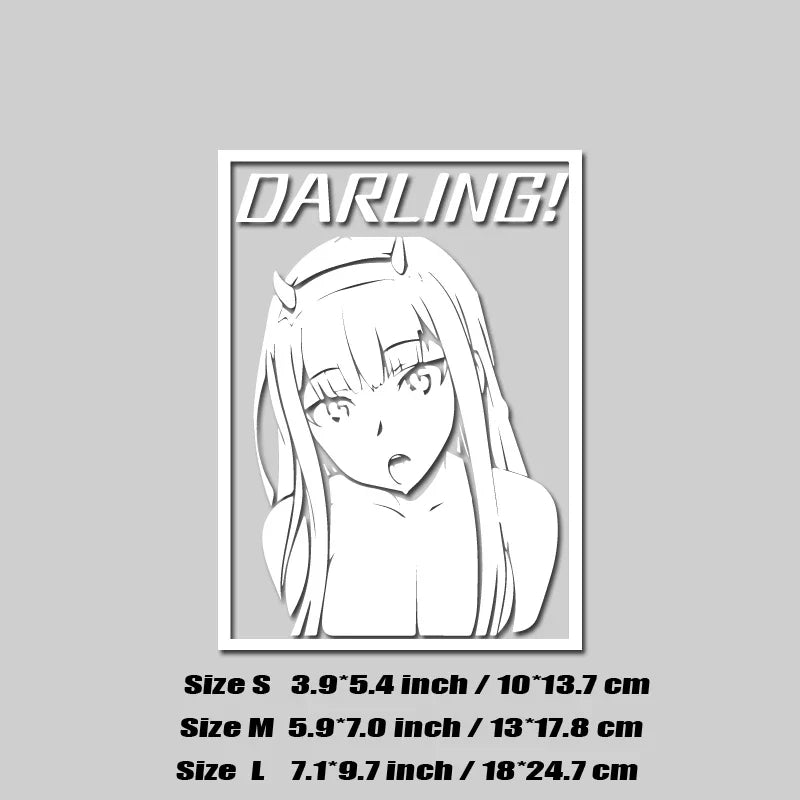 "DARLING!" anime decal,creative &funny decal for anime lovers,high quality for car windows and other windows,For a Unique look! (ONLINE ORDER ONLY)