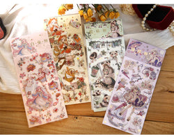 2 Sheets Cute Lolita Girl Decoration Sticker Aesthetics Hand Account DIY Collage Material Kawaii Stationery Scrapbooking Sticker (Online Order Only)
