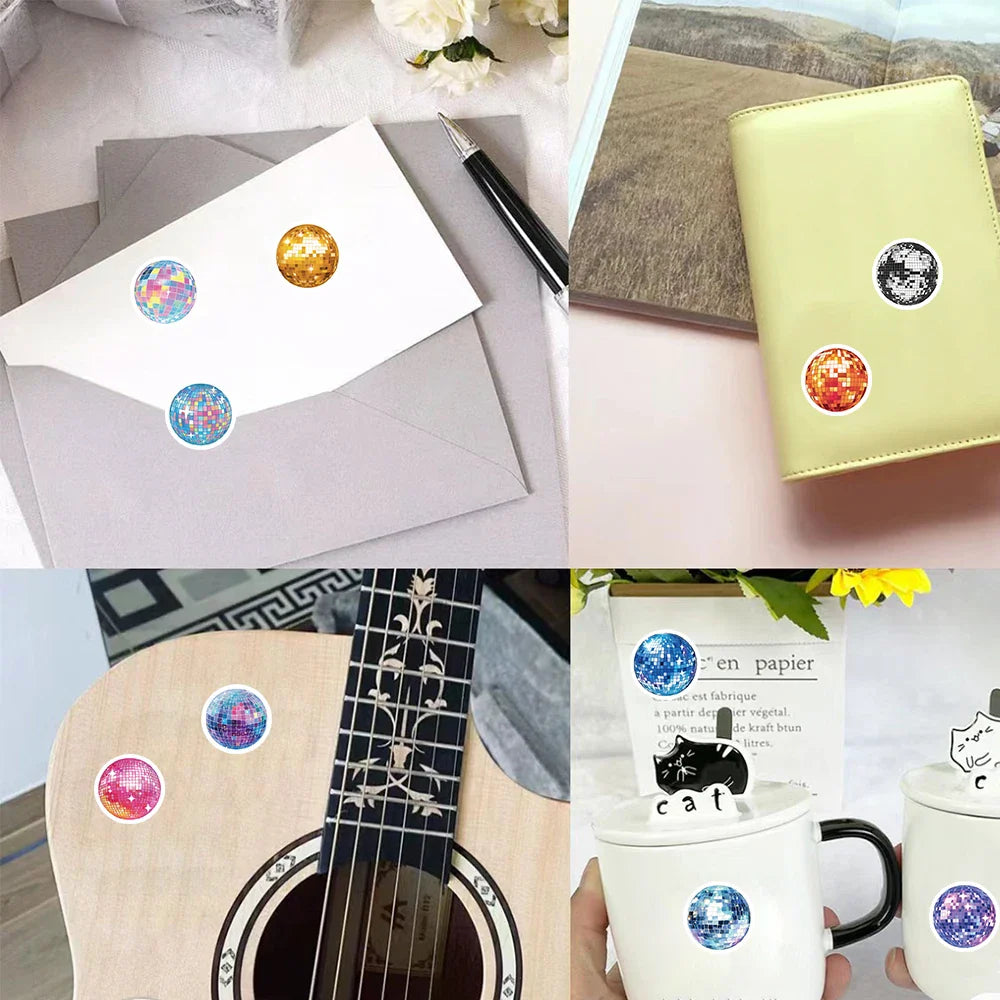 500Pcs/Roll Cartoon Disco Sticker Cool Tape Adhesive Material Envelope Sealing Sticker DIY Phone Luggage Paste Paper (ONLINE ORDER ONLY)