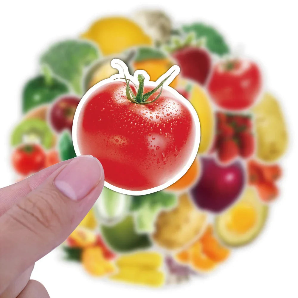10/30/50PCS Green Food Vegetable and Fruit Sticker Packs (ONLINE ORDER ONLY)