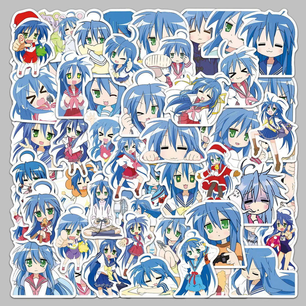 50pcs Anime Izumi Konata Stickers for Helmet, Wall, Desktop Decoration (Online Order Only)