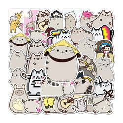 10/30/50PCS Kawaii Chunky Cat Stickers Cute Animal DIY Toy For Kids Stationery Notebook Phone PVC Waterproof Sticker Decorative (ONLINE ORDER ONLY)