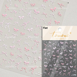 White Black Pink Bowknot Lace Star Pearl Tassel Pendant Shiny 5D Embossed Relief Self Adhesive Nail Art Stickers Manicure Decals (ONLINE ORDER ONLY)