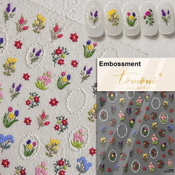 Autumn Fall Maple Leaves Ginkgo Leaf Osmanthus Chrysanthemums Rabbit Bunny Plant Flower Relief Nail Art Sticker Decoration Decal (ONLINE ORDER ONLY)
