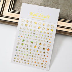 1PCS Sliver Stars Nails Stickers 3D Bronzing Laser White Cross Starlight Glossychic Y2K Stylish Adhesive Manicure Decorations *# (Online Order Only)