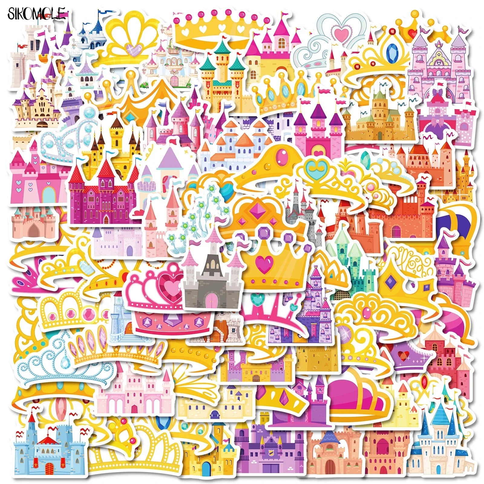 Cartoon Fairy Tale Castle Stickers 10/50/100PCS - Kawaii DIY Kids Gift for Laptop, Luggage, Skateboard (Online Order Only)