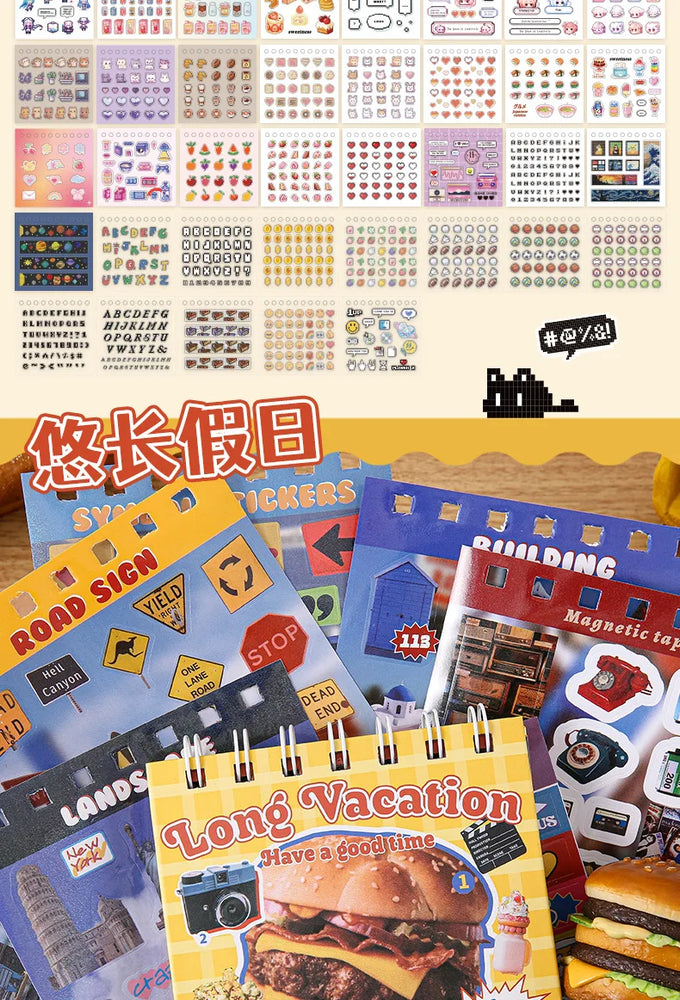45 Sheets 4 Various Styles of Sticker Books Cute Cut Film Sticker Journal Handbook Scrapbooking Kawaii Decoration Sticker Gift (ONLINE ORDER ONLY)