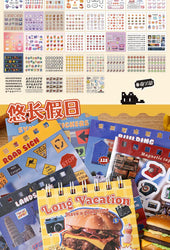 45 Sheets 4 Various Styles of Sticker Books Cute Cut Film Sticker Journal Handbook Scrapbooking Kawaii Decoration Sticker Gift (ONLINE ORDER ONLY)