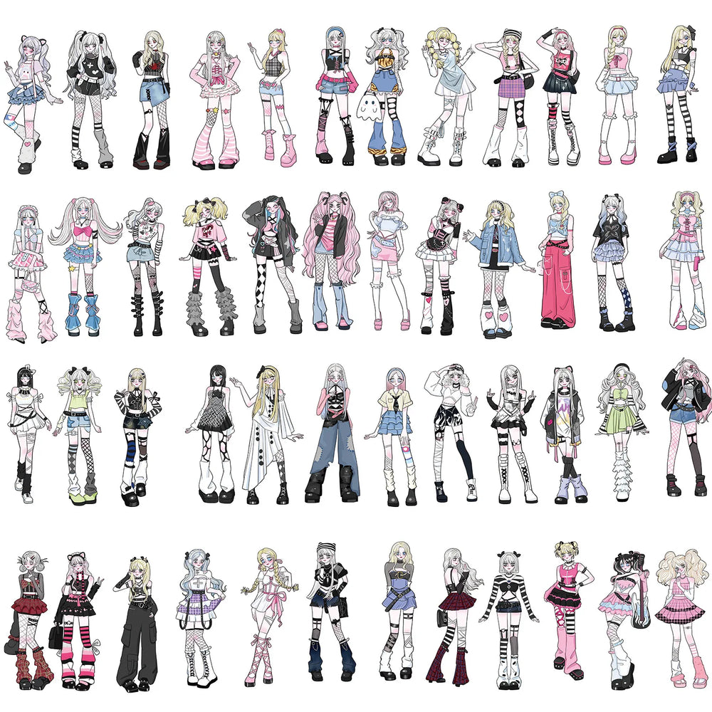 10/30/50PCS INS Spicy Girl Cartoon Stickers Sexy Girl Graffiti Laptop Phone Guitar Bike Skateboard Scrapbook Waterproof Decals (ONLINE ORDER ONLY)