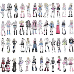 10/30/50PCS INS Spicy Girl Cartoon Stickers Sexy Girl Graffiti Laptop Phone Guitar Bike Skateboard Scrapbook Waterproof Decals (ONLINE ORDER ONLY)