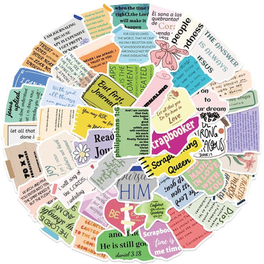10/50pcs Colorful Jesus Christian Bible Verse Stickers Aesthetic Graffiti Decals Laptop Luggage Scrapbook Fridge Phone Sticker (Online Order Only)