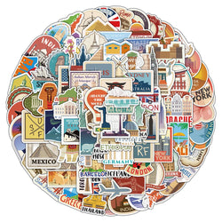 10/30/50/100PCS World Famous Building Stickers Travel Landmark Waterproof Guitar Suitcase Laptop Phone Luggage Car Sticker Decal (ONLINE ORDER ONLY)