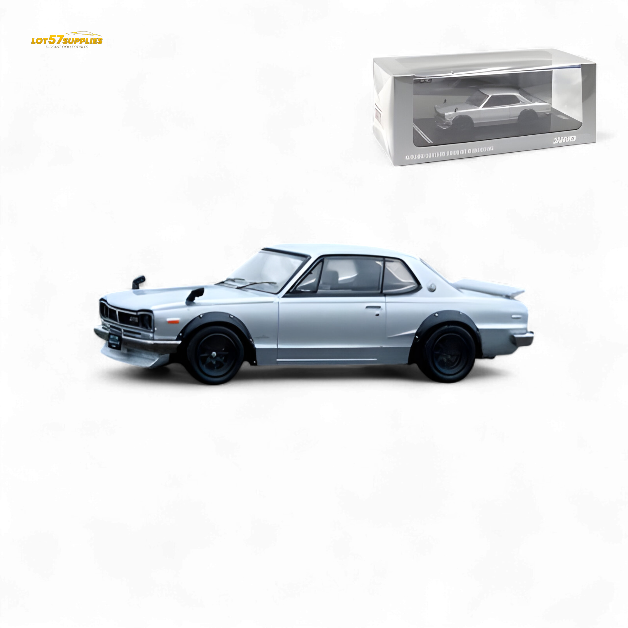Inno64 Nissan Skyline 2000GT-R (KPGC10) in Silver 1:64 (ONLINE ORDER ONLY)