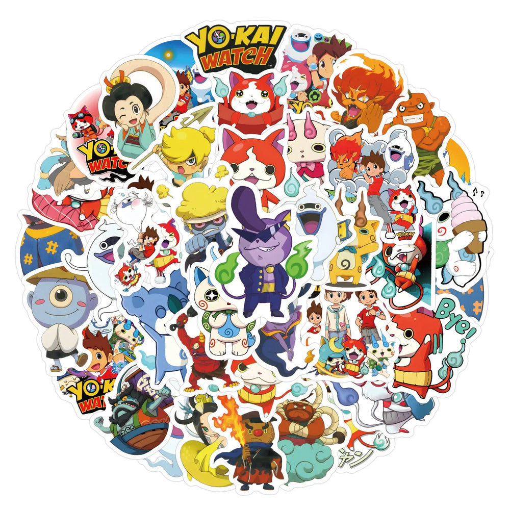 10/30/60PCS Yokai Watch Stickers Funny Anime Decals Cartoon stickers Toy DIY Scrapbook Luggage Guitar Bike Skateboard Kids Toys (ONLINE ORDER ONLY)