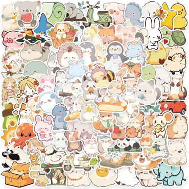 10/50/100PCS Ins Style Cute Watercolor Animal Stickers for Gift Toy DIY Notebook Luggage Laptop Graffiti Decoration Sticker (ONLINE ORDER ONLY)