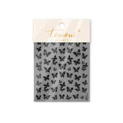 Charming Beautiful Black White Small Butterfly Flower Petal Love Heart Bowknot 5D Self Adhesive Nail Art Sticker Manicure Decals (Online Order Only)
